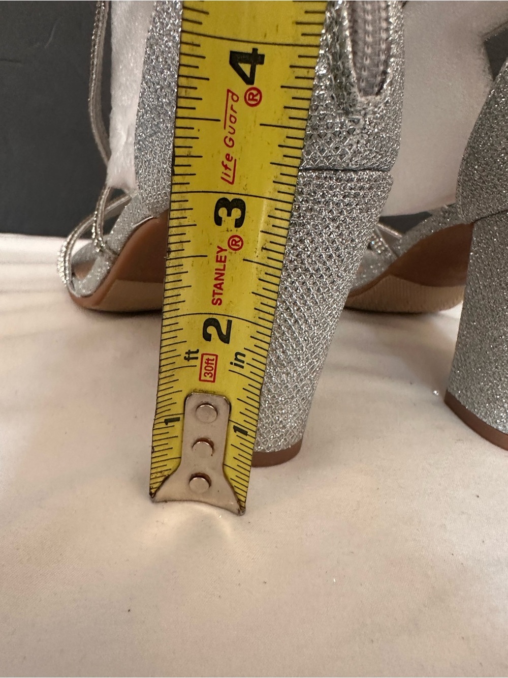 TOP Moda Silver Rhinestone Block Heel Sandals - Picture 5 of 6